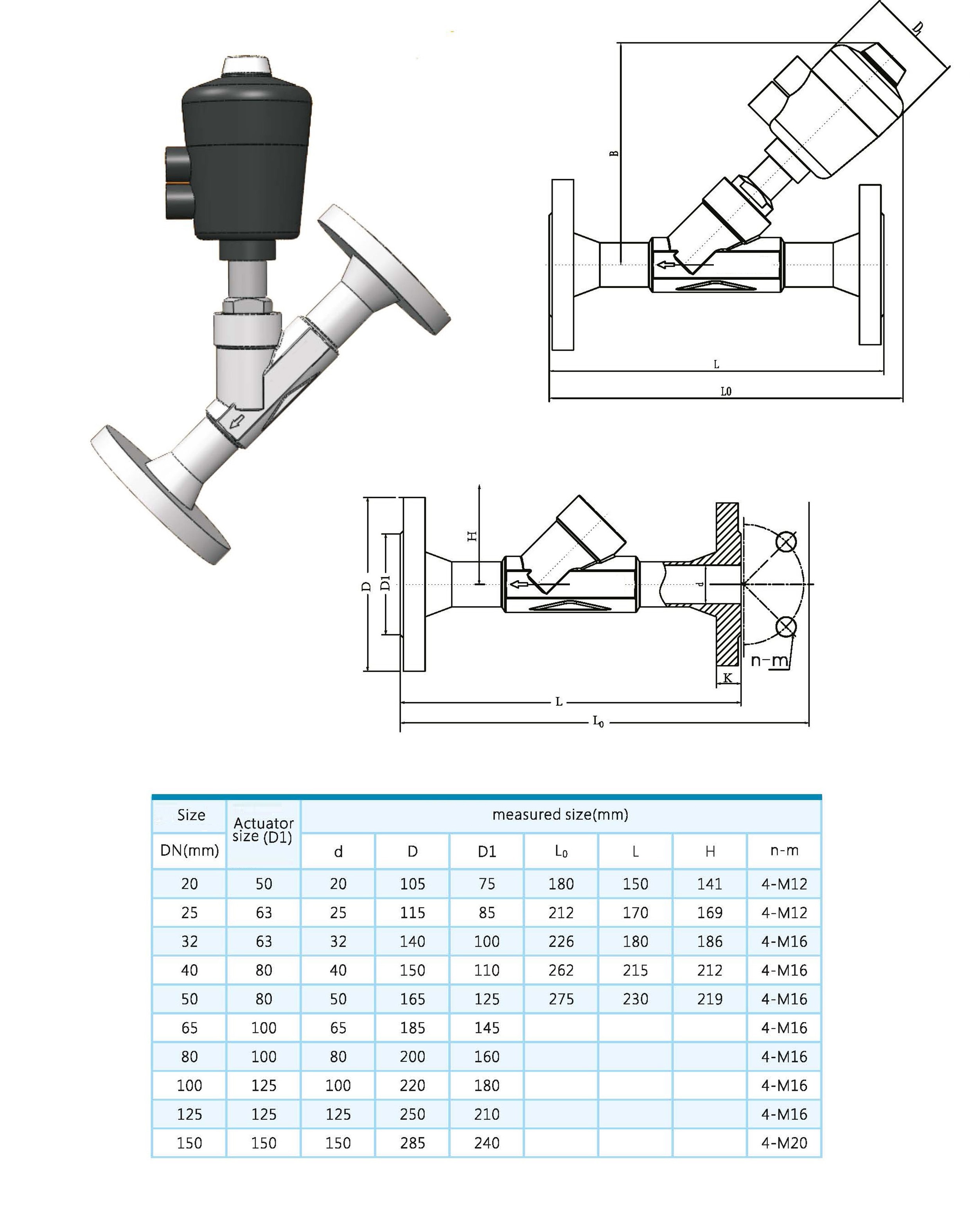 Pneumatic Angle Seat Valve (Flangle)1