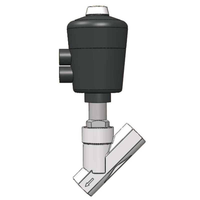 Pneumatic angle seat valve (thread)