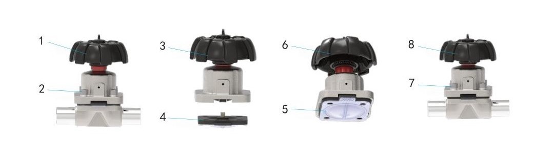 How to replace the diaphragm of a manual diaphragm valve